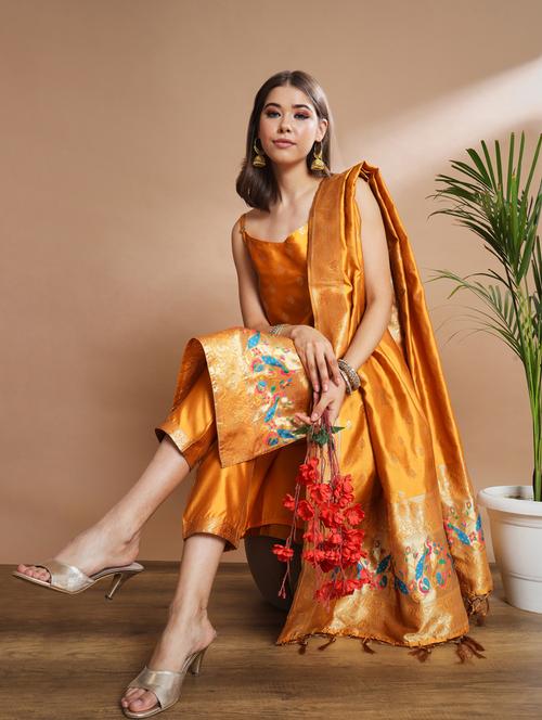 yellow colored kurta pant set - 20329961 - Standard Image - 0