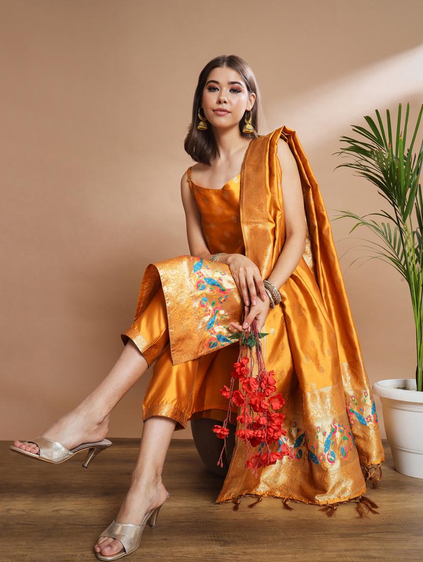 yellow colored kurta pant set - 20329961 - Zoom Image - 0