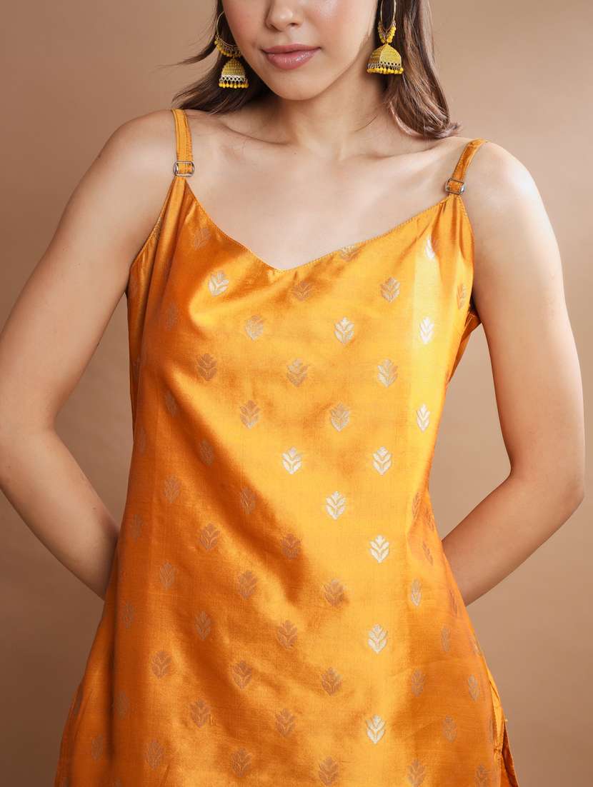 yellow colored kurta pant set - 20329961 - Standard Image - 3