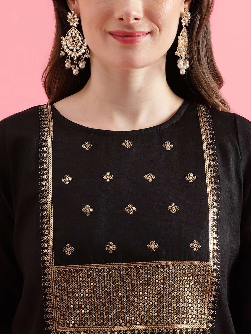 women black kurta pant set with dupatta - 20329986 - Standard Image - 3