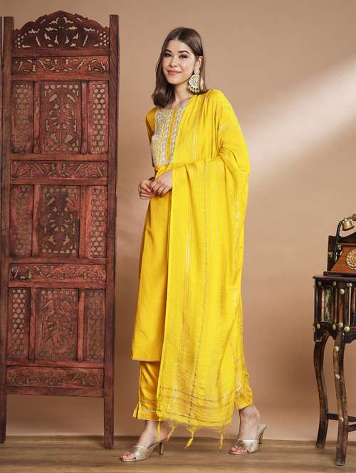 women kurta pant set with dupatta - 20330040 - Standard Image - 0