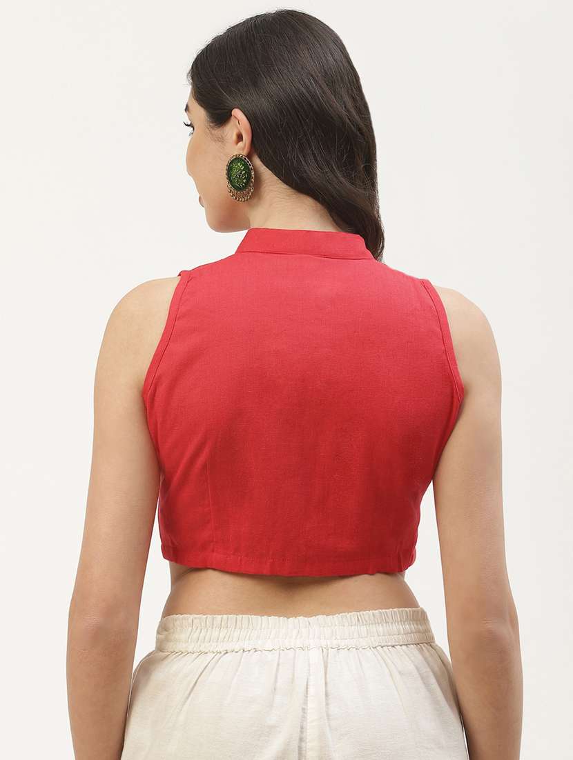 pack of 2 solid front open sleeveless blouse - 20330091 - Standard Image - 5
