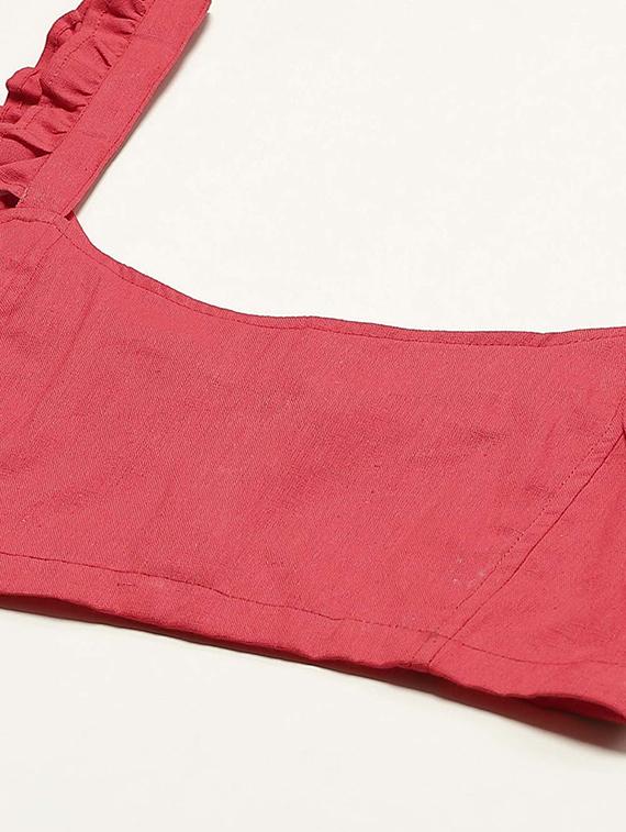 red cotton regular blouse - 20330532 - Standard Image - 3