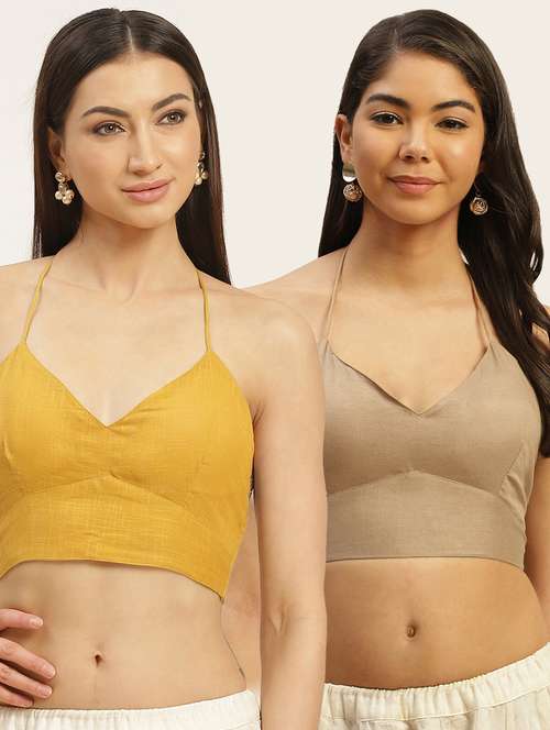 pack of 2 solid backless blouse - 20330573 - Standard Image - 0