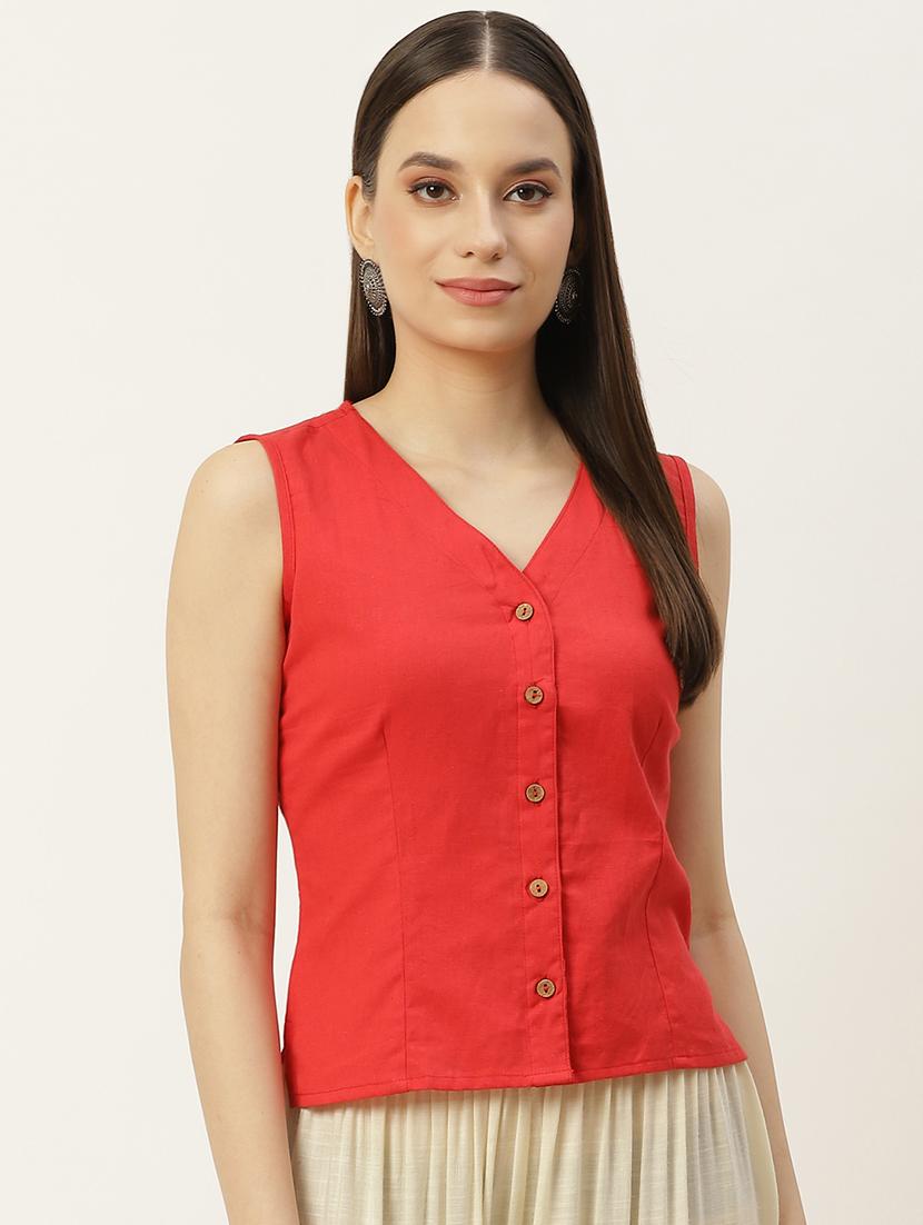 pack of 2 solid front open sleeveless blouse - 20330591 - Standard Image - 3