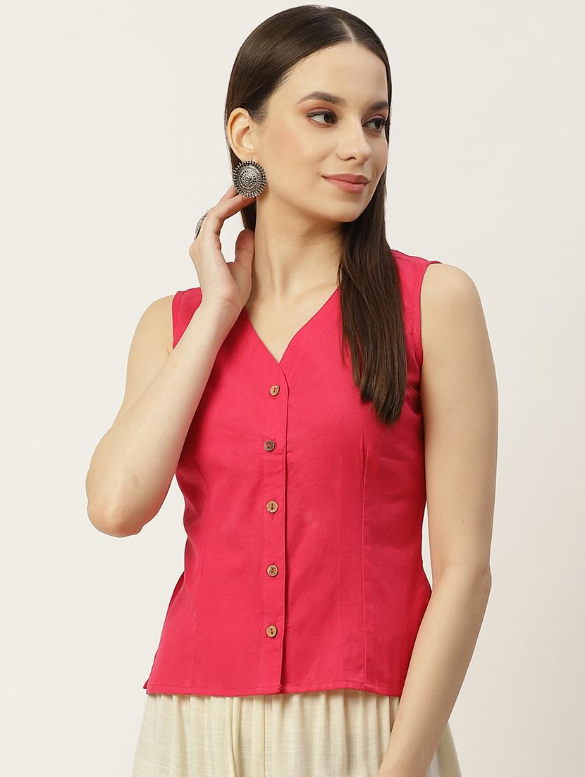 pack of 2 solid front open sleeveless blouse - 20330609 - Standard Image - 3