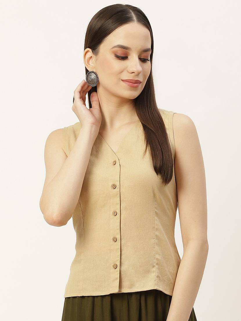 pack of 2 solid front open sleeveless blouse - 20330614 - Standard Image - 3
