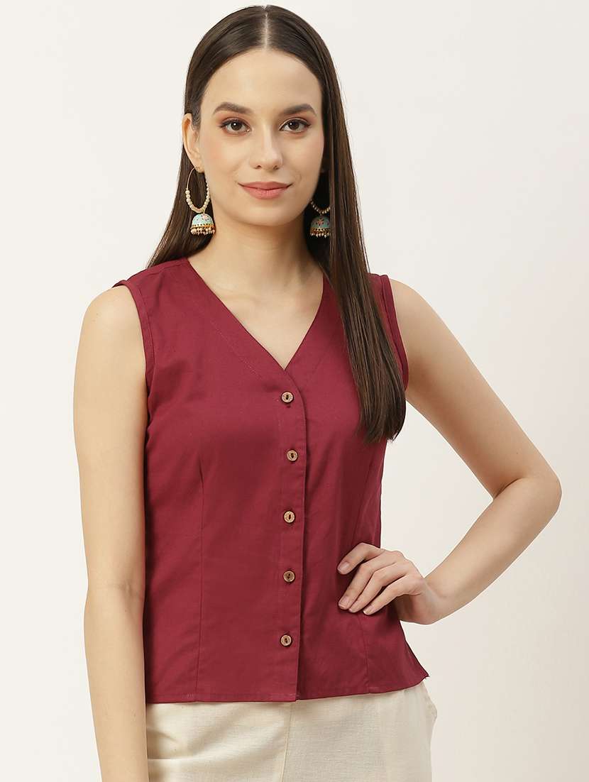 pack of 2 front closing sleeveless blouse - 20330627 - Standard Image - 3