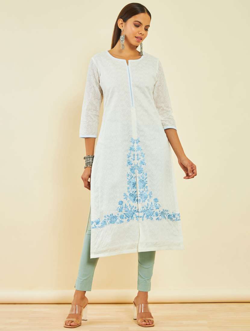 women embroidered straight kurta - 20331229 - Zoom Image - 0