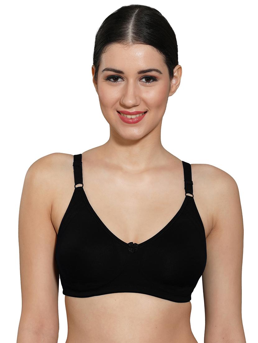 black cotton regular bra - 20331295 -  Zoom Image - 0