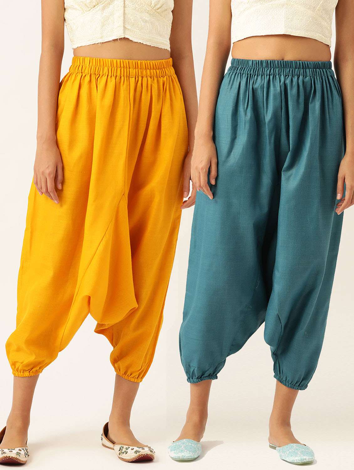 combo of 2 multi colored cotton harem pant trouser - 20331417 - Zoom Image - 0