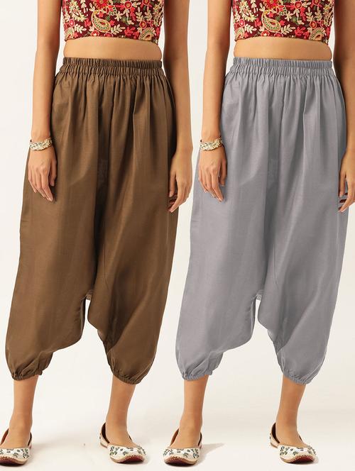combo of 2 multi colored cotton harem pant trouser - 20331422 -  Standard Image - 0