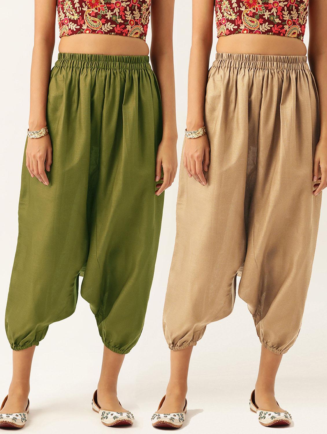 combo of 2 multi colored cotton harem pant trouser - 20331428 -  Zoom Image - 0
