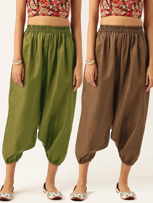 combo of 2 multi colored cotton harem pant trouser - 20331431 -  Standard Image - 0