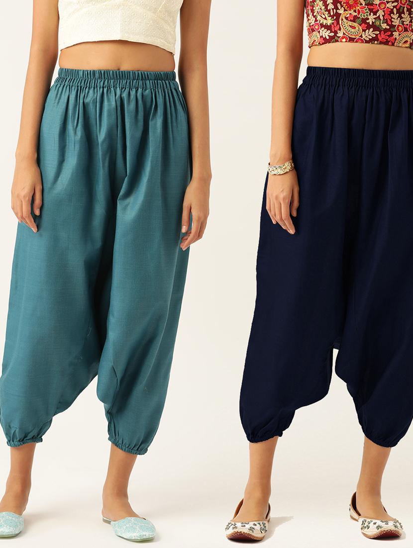 combo of 2 multi colored cotton harem trousers - 20331436 - Zoom Image - 0