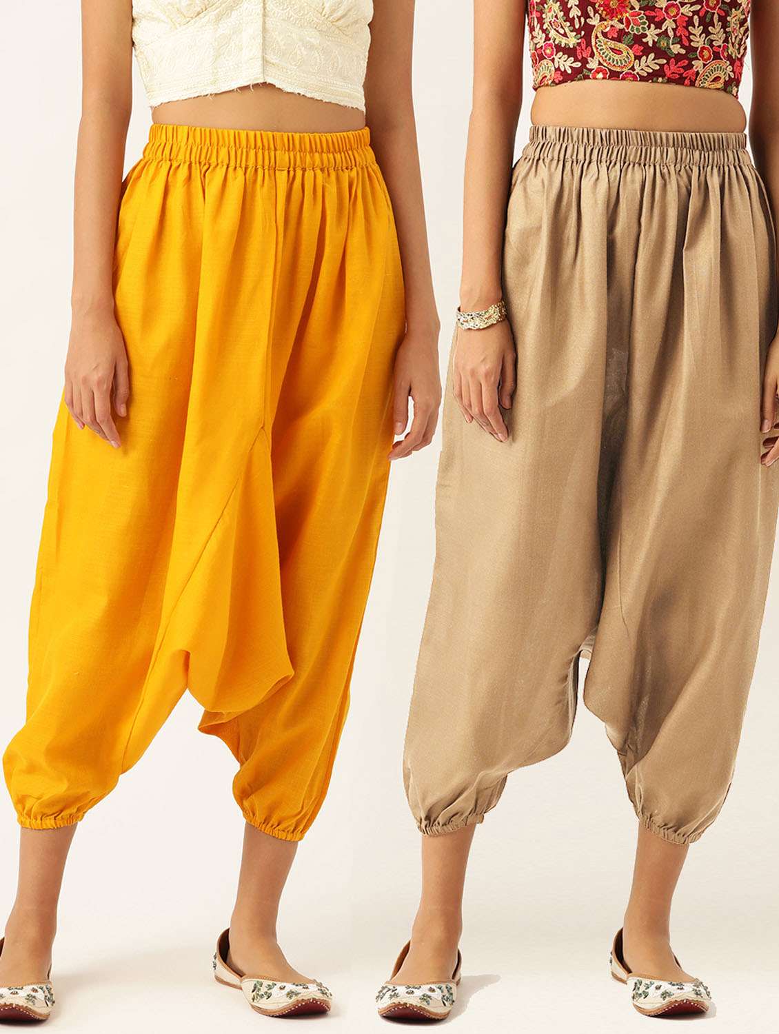 combo of 2 multi color cotton harem trouser