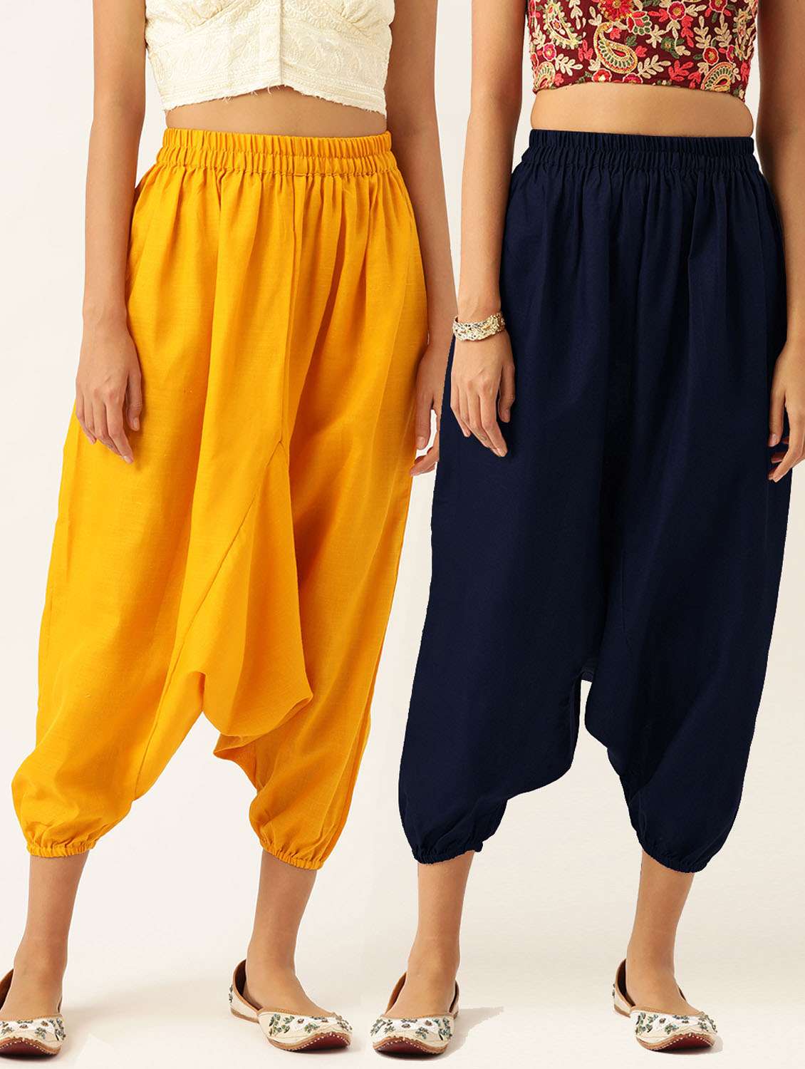 combo of 2 multi color cotton harem pant trouser