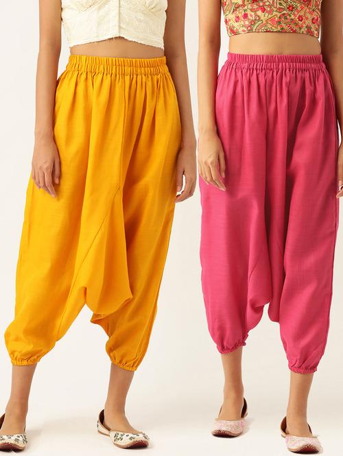 combo of 2 multi color cotton harem trousers - 20331451 -  Standard Image - 0
