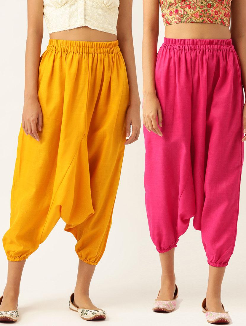 combo of 2 multi color cotton harem trousers - 20331453 -  Zoom Image - 0