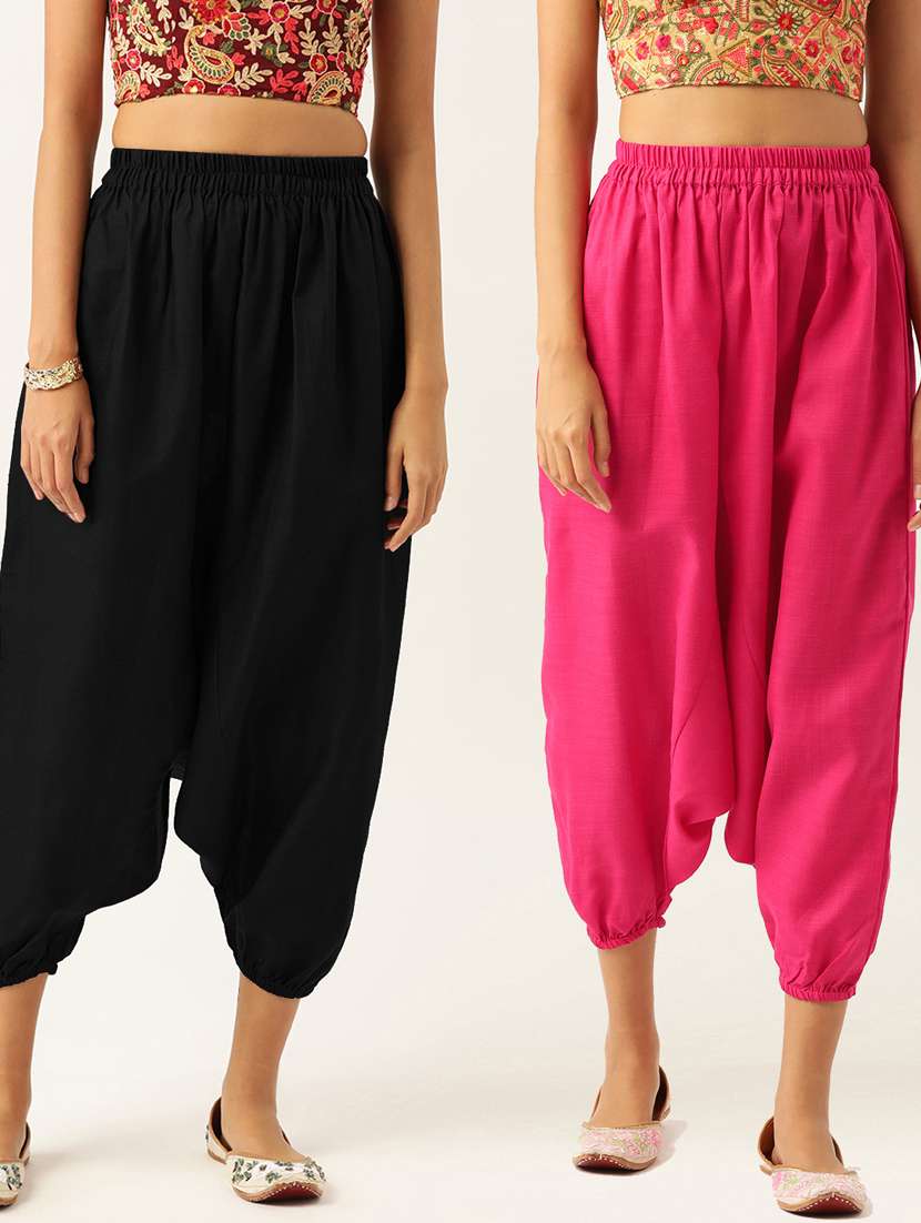 combo of 2 multi colored cotton harem trousers - 20331456 - Zoom Image - 0