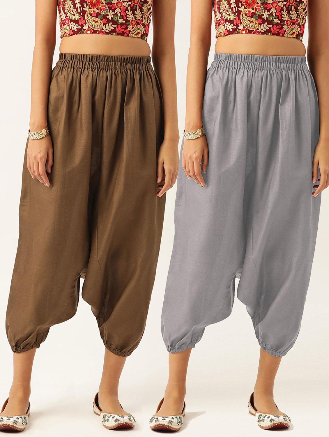 combo of 2 multi color cotton harem trousers - 20331462 -  Zoom Image - 0