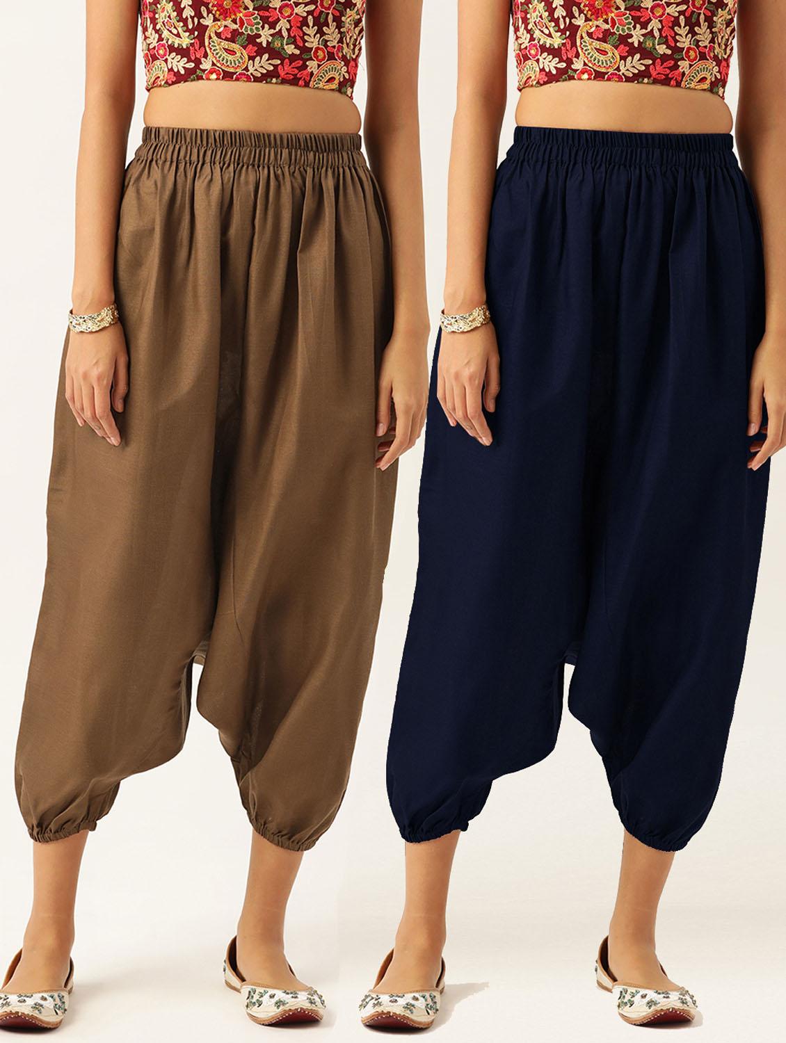 combo of 2 multi color cotton harem trousers - 20331463 -  Zoom Image - 0