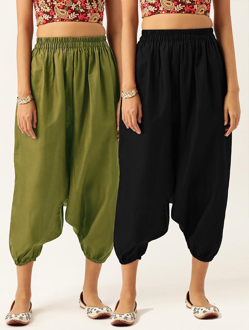 combo of 2 multi color cotton harem trousers - 20331471 - Zoom Image - 0