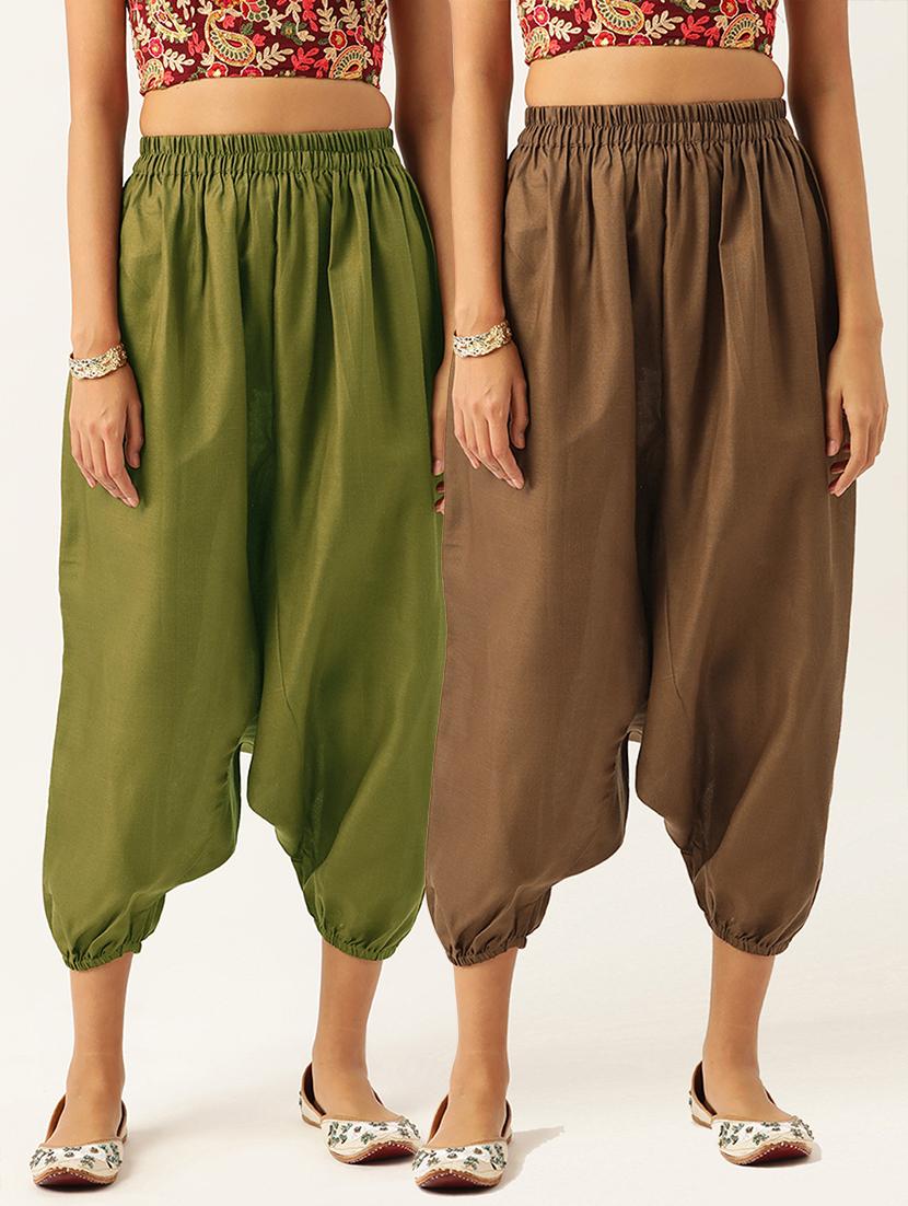combo of 2 multi color cotton harem trousers - 20331472 -  Zoom Image - 0