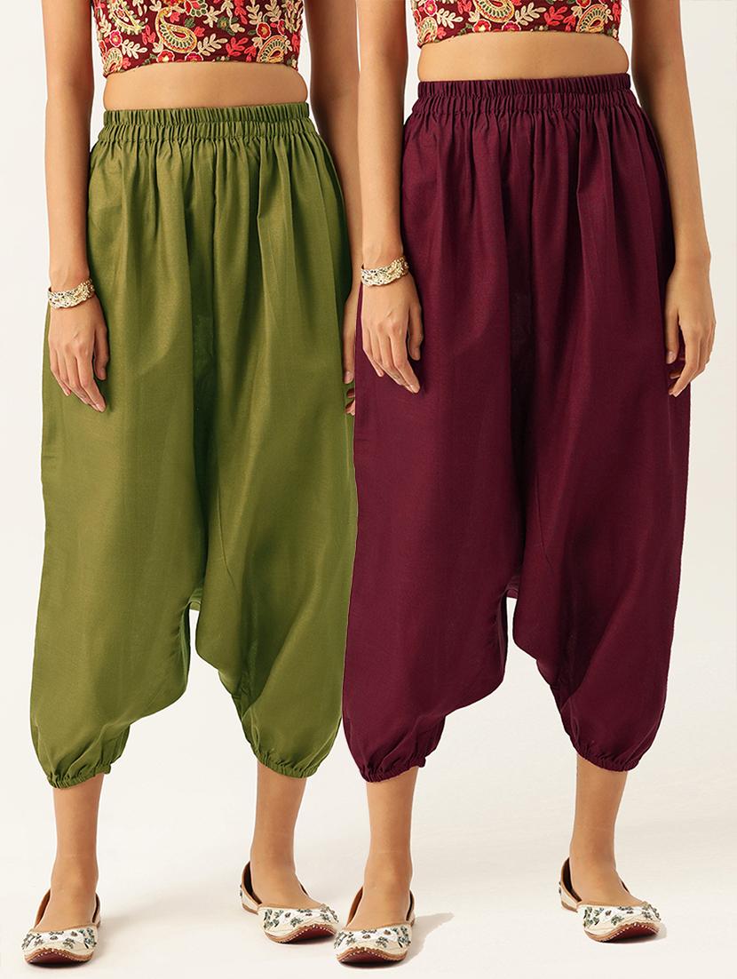 combo of 2 multi color cotton harem trousers - 20331474 - Zoom Image - 0