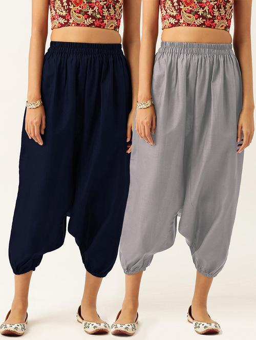 combo of 2 multi color cotton harem trouser - 20331481 - Standard Image - 0