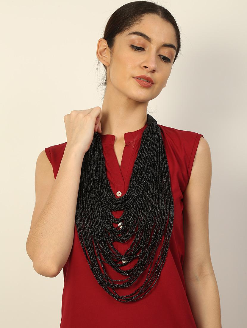 women long beaded handcrafted necklace - 20331697 - Standard Image - 5