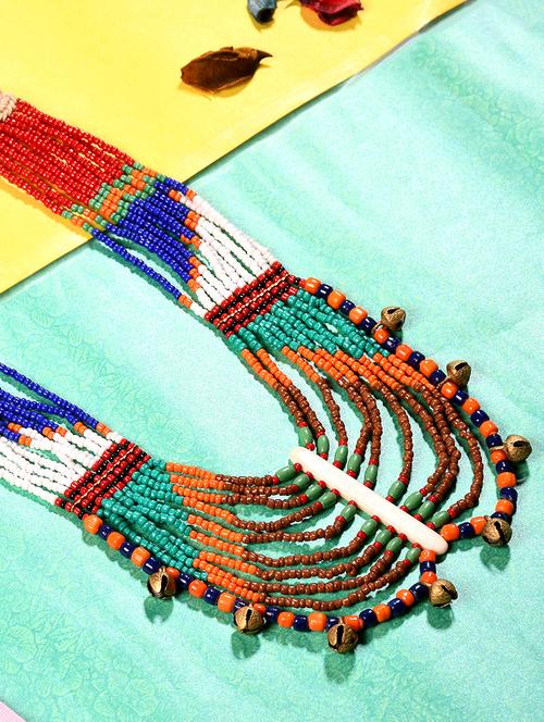 multi colored metal long necklace - 20331703 - Standard Image - 0
