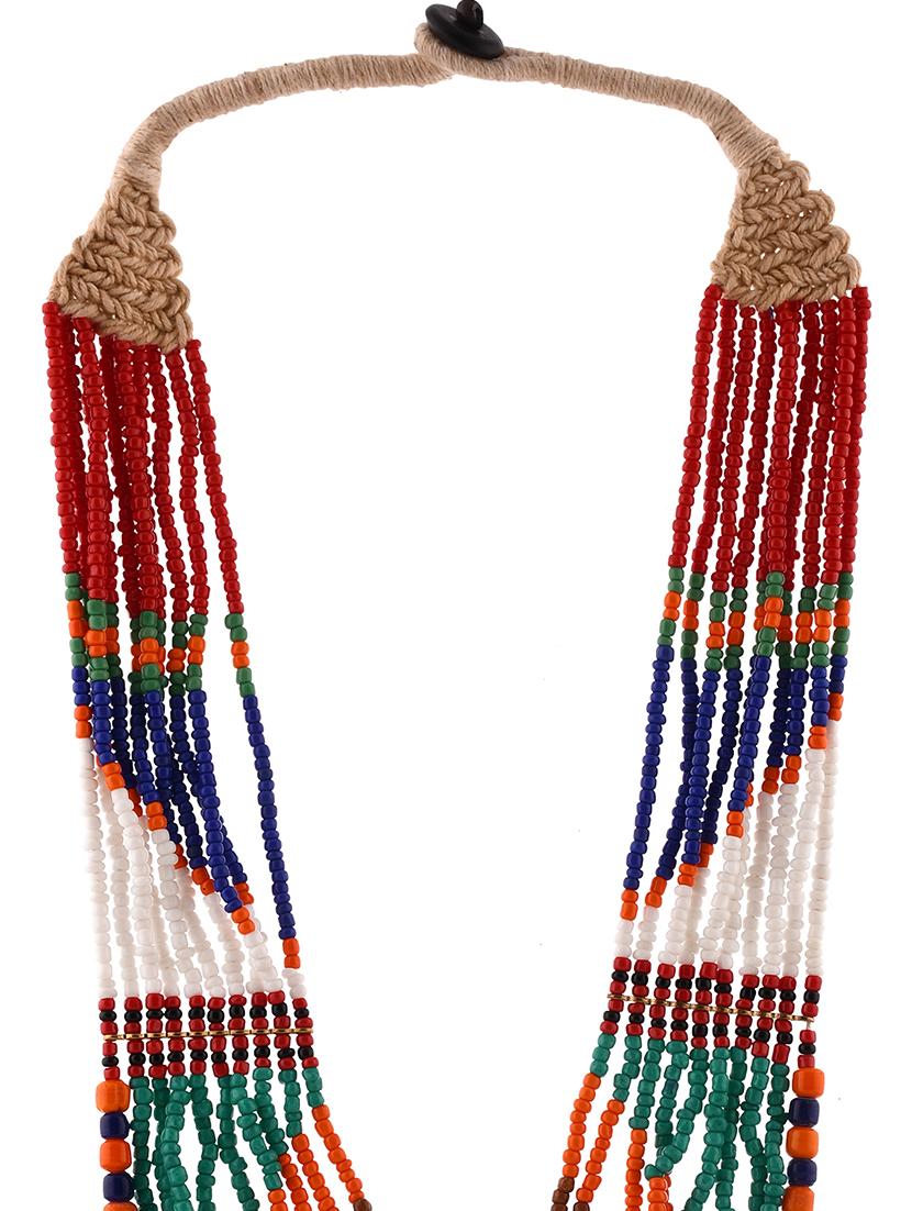 multi colored metal long necklace - 20331703 - Standard Image - 3