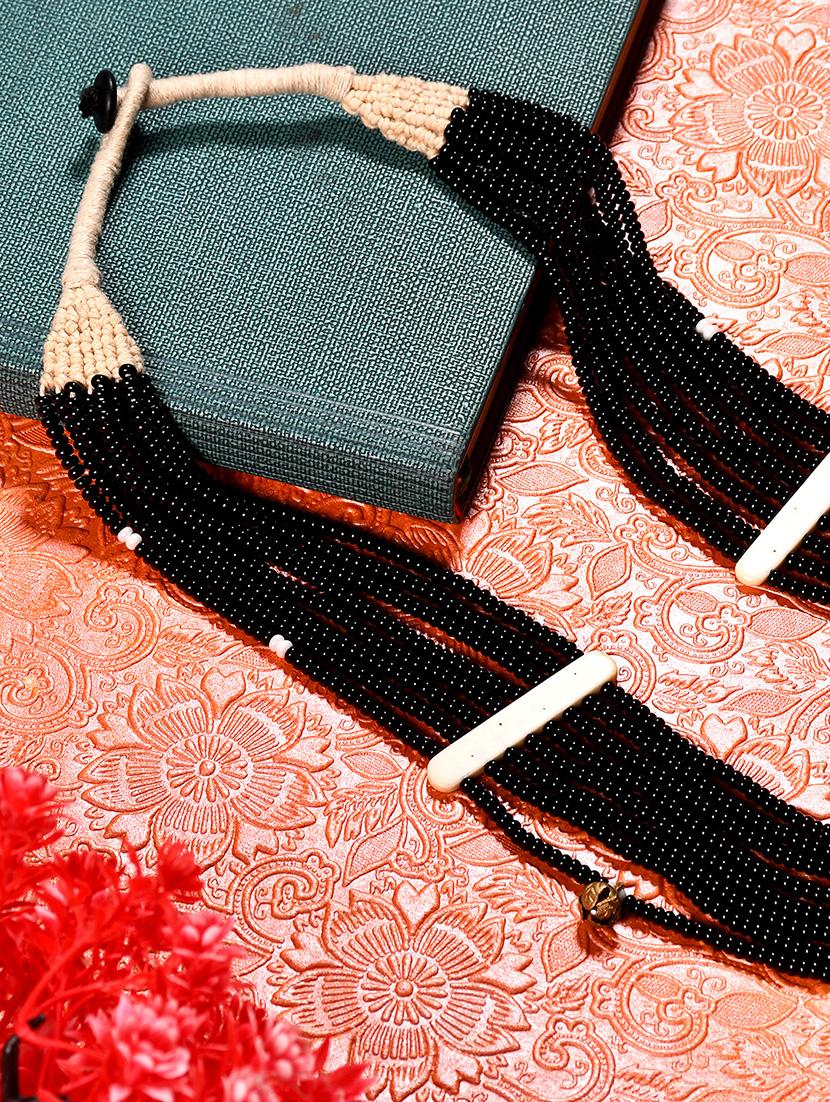 black metal statement necklace - 20331851 - Standard Image - 3