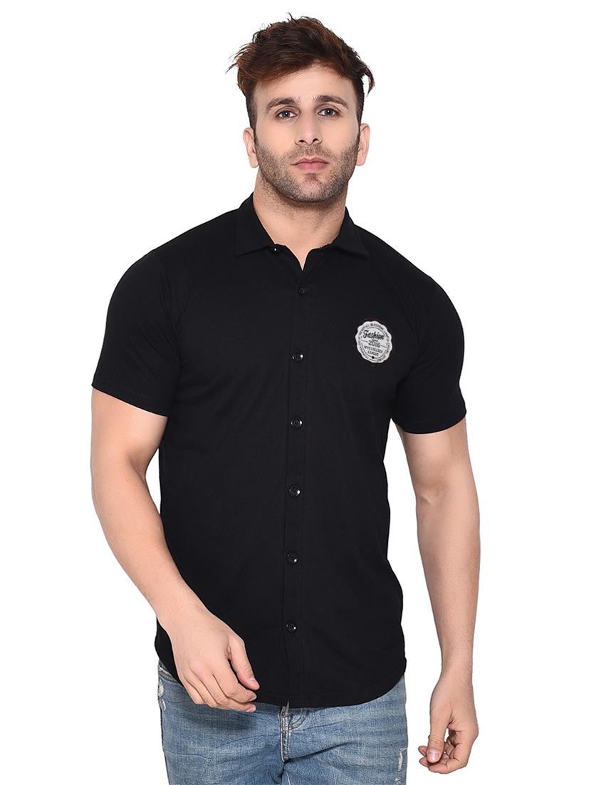 men solid slim fit short sleeve shirt - 20331872 - Zoom Image - 0
