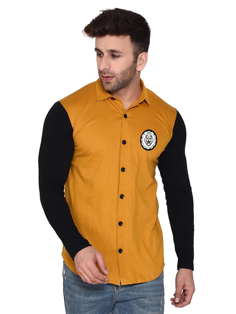 long sleeves color block casual shirt - 20332002 - Zoom Image - 0