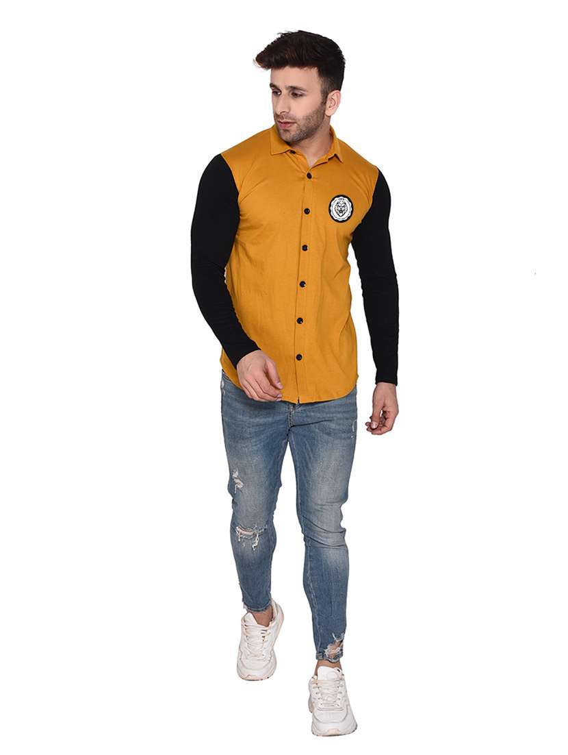 long sleeves color block casual shirt - 20332002 - Standard Image - 3