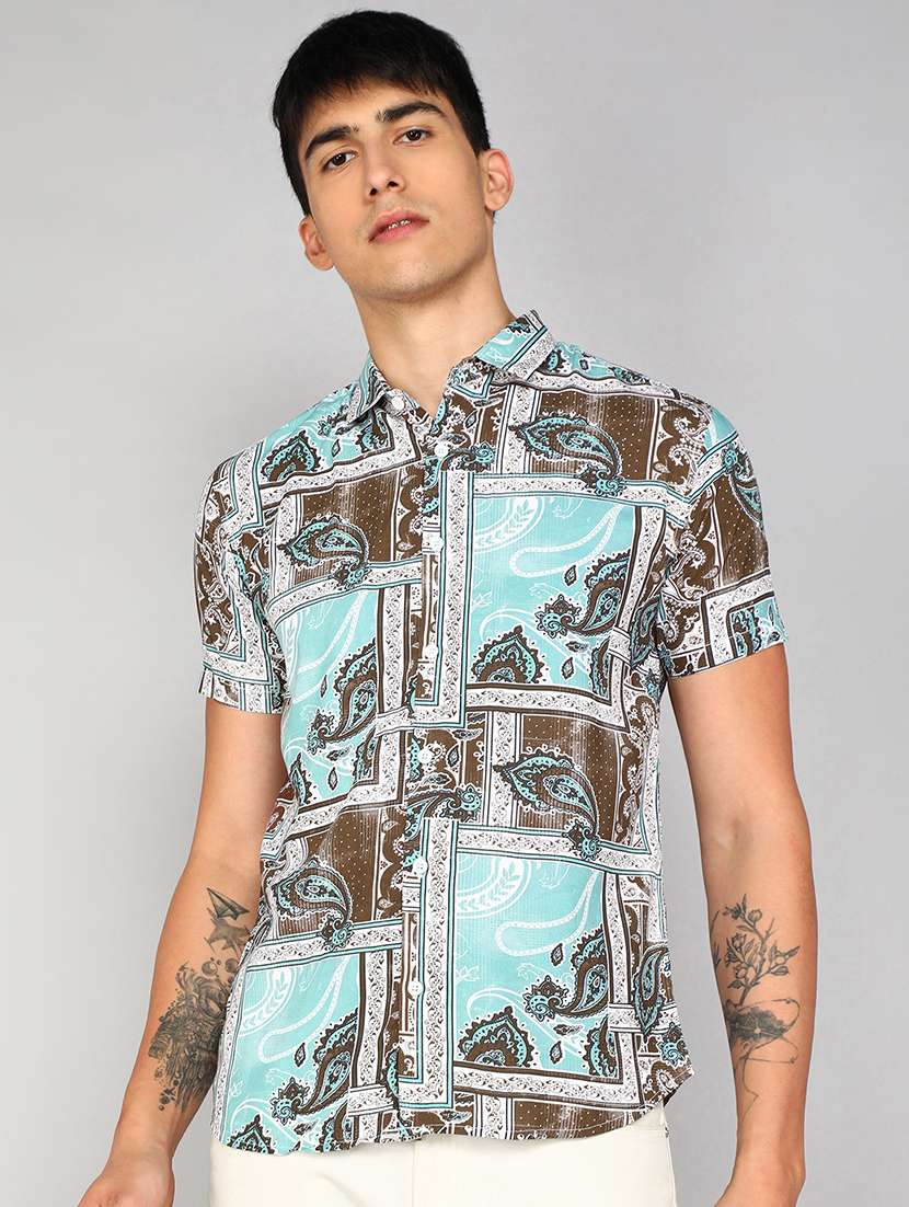 brown rayon casual shirt