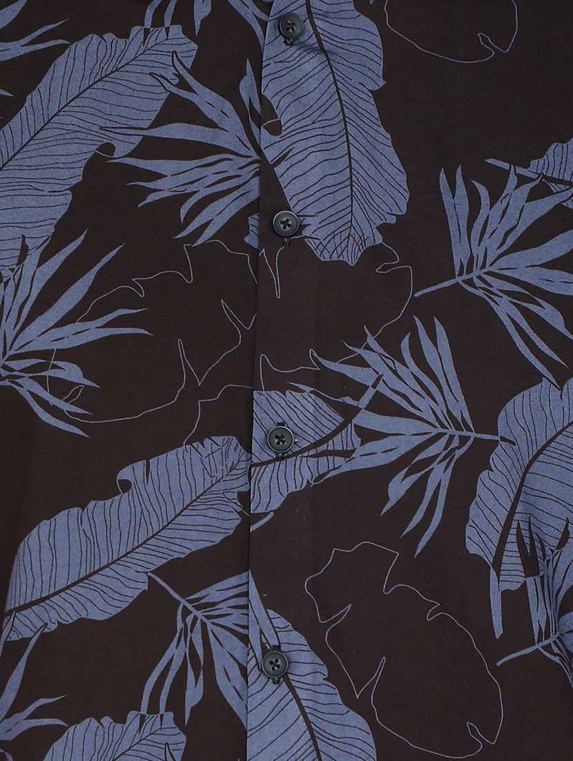 men black tropical print viscose casual shirt - 20333466 -  Standard Image - 5