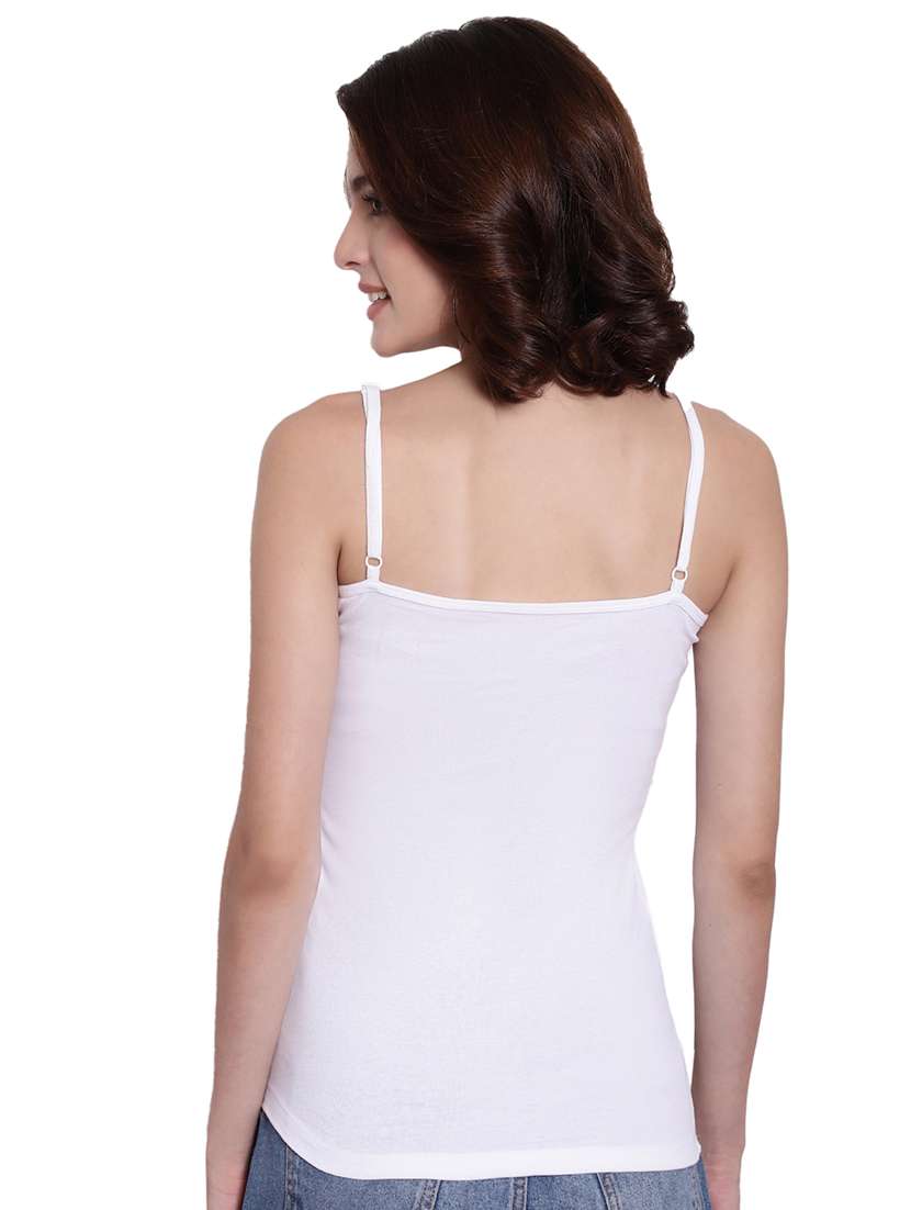 white solid sleeveless camisole - 20334275 -  Standard Image - 3
