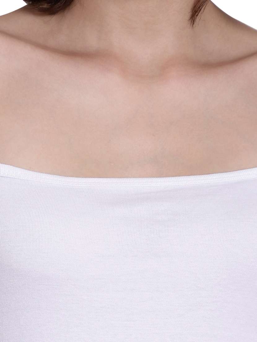 white solid sleeveless camisole - 20334275 -  Standard Image - 5