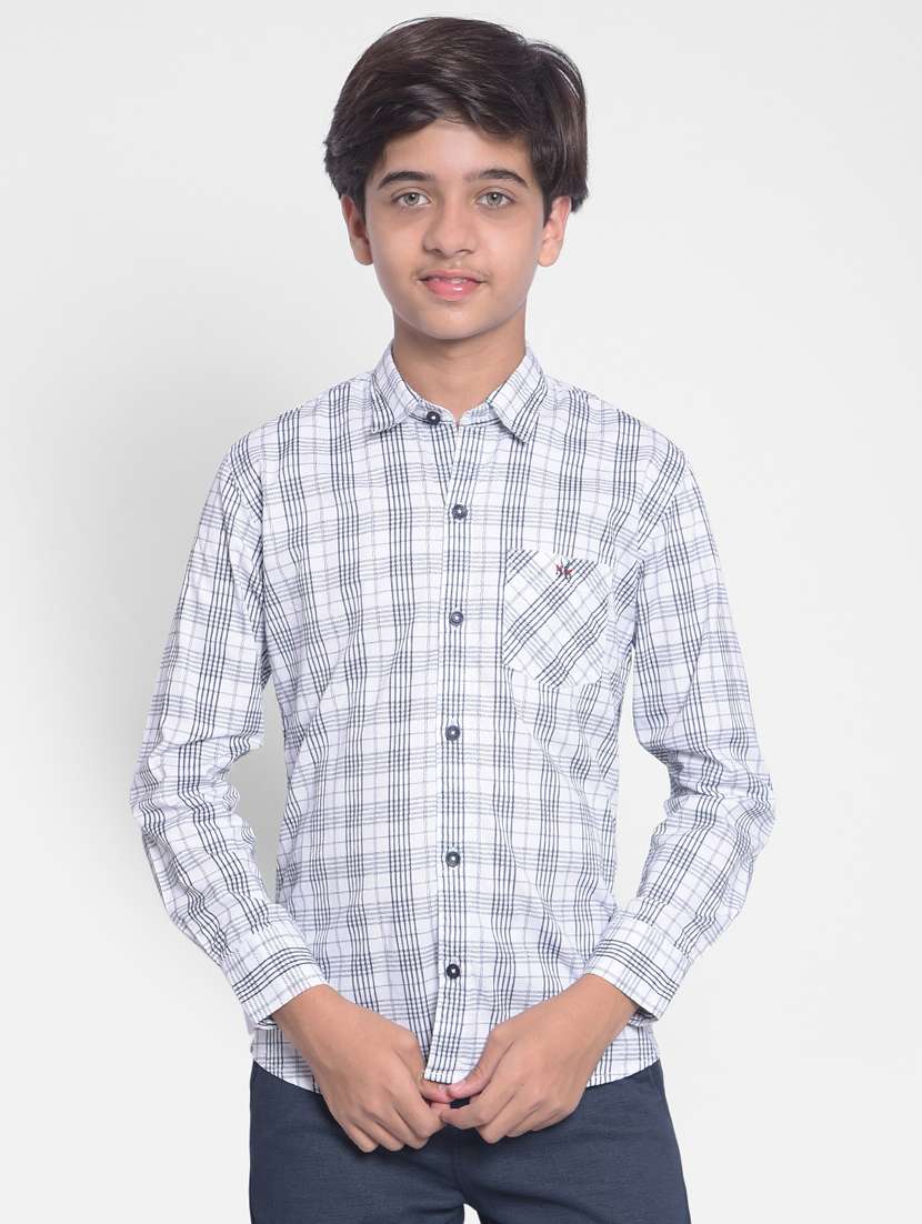 boys multi color checkered 100% cotton shirt