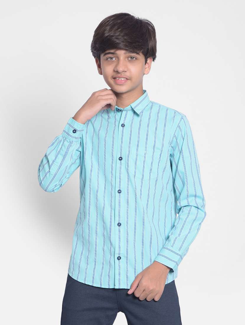 boys blue striped 100% cotton shirt