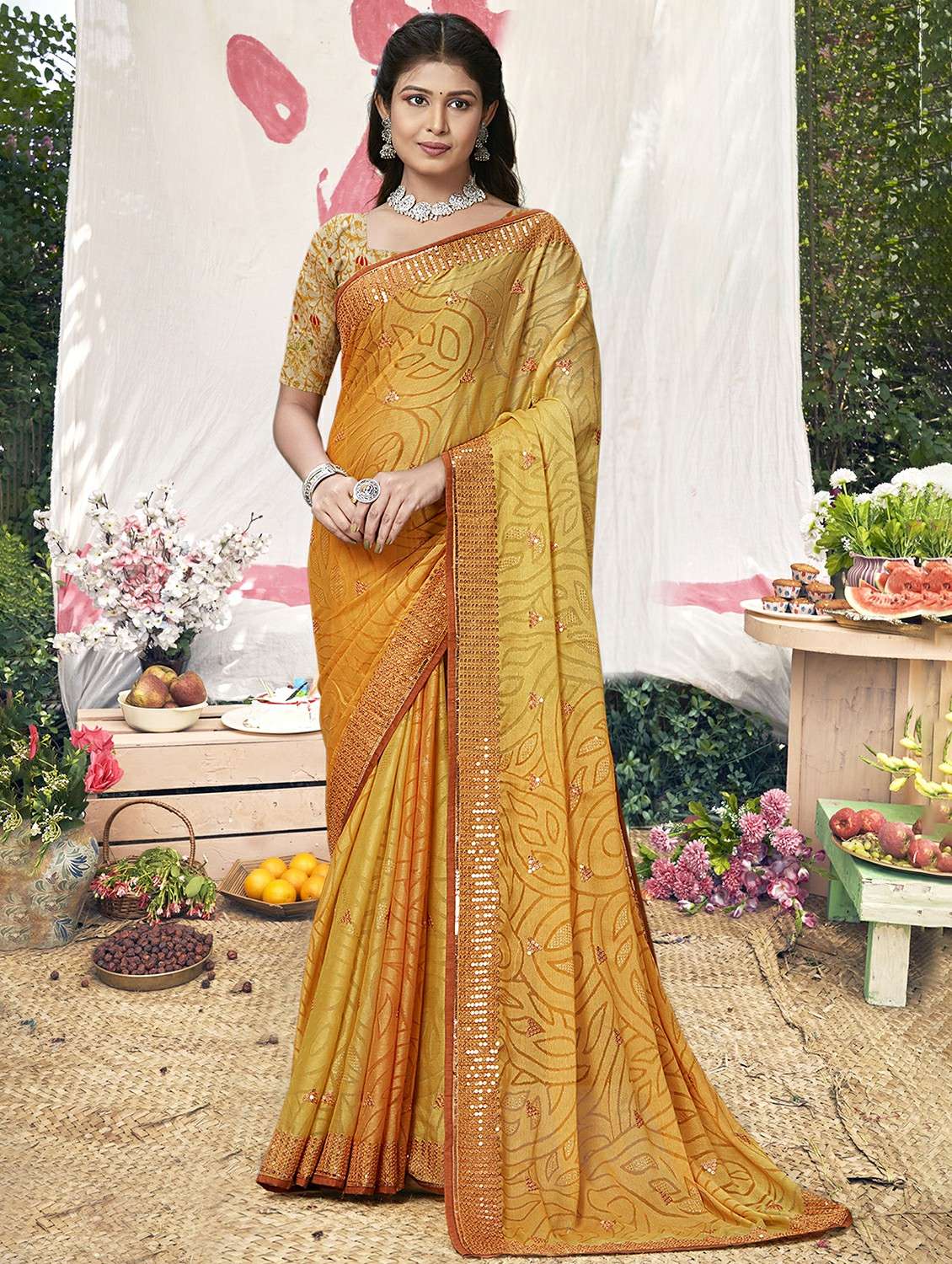 women's embellished saree with blouse - 20335376 -  Zoom Image - 0