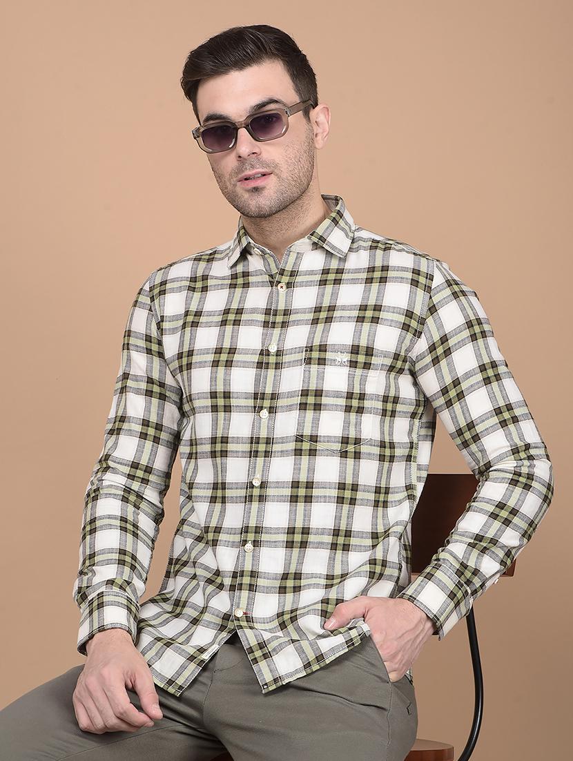 men white checks cotton short kurta - 20335426 - Standard Image - 5