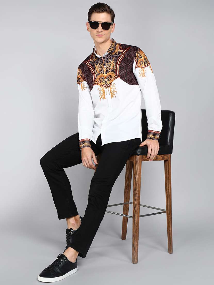 men's regular fit full sleeves casual shirt