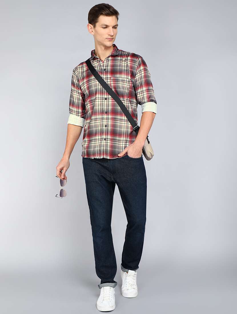 men's regular fit full sleeves casual shirt