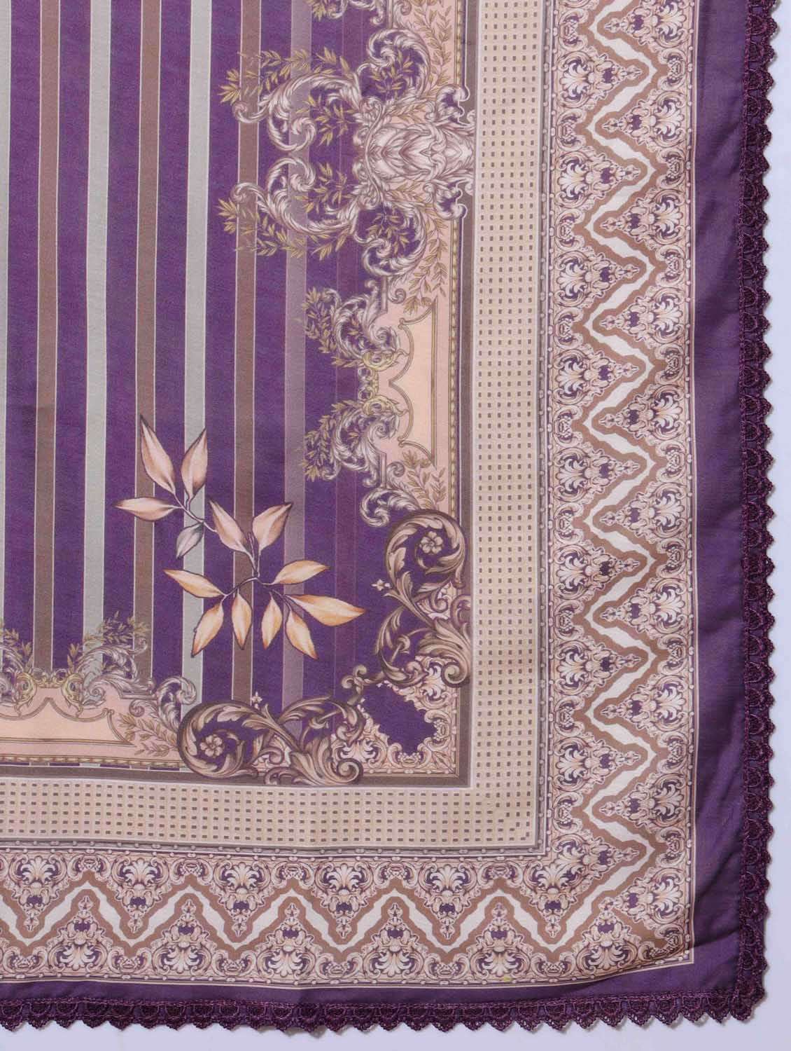 purple three quarter sleeve kurta palazzo set - 20342318 - Standard Image - 5