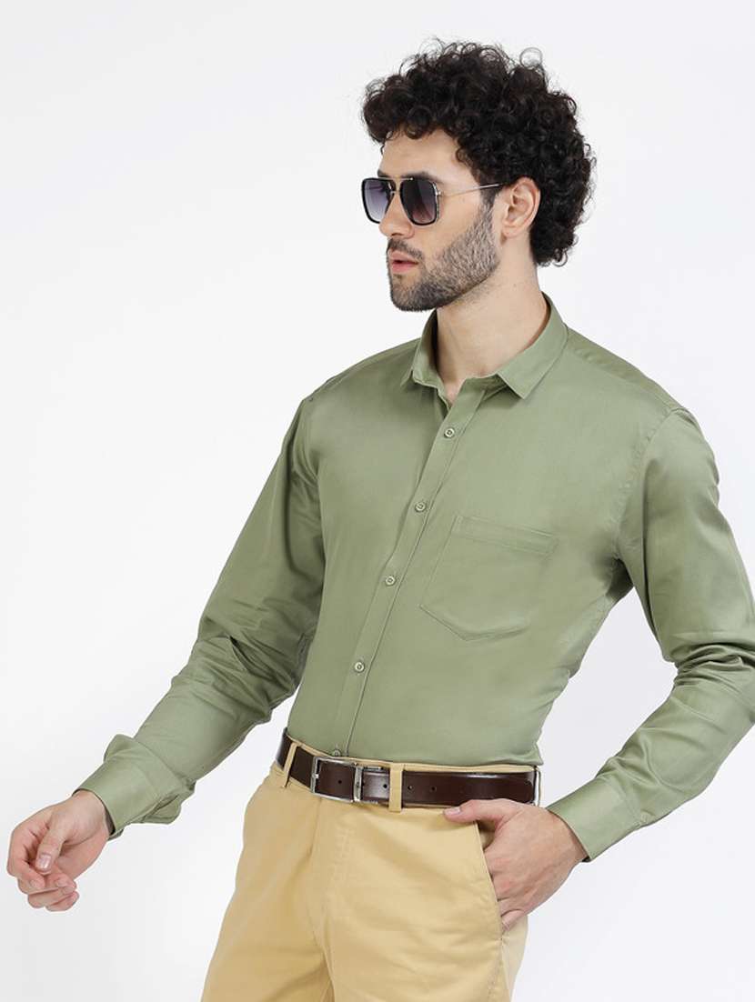 mens solids formal shirt - 20342345 - Standard Image - 3