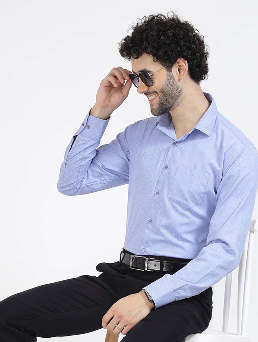 mens solids formal shirt - 20342358 - Standard Image - 3